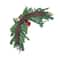 24&#x22; Mixed Pine, Leaves &#x26; Pinecone Corner Swags with Red Buffalo Check Bows, 2ct.